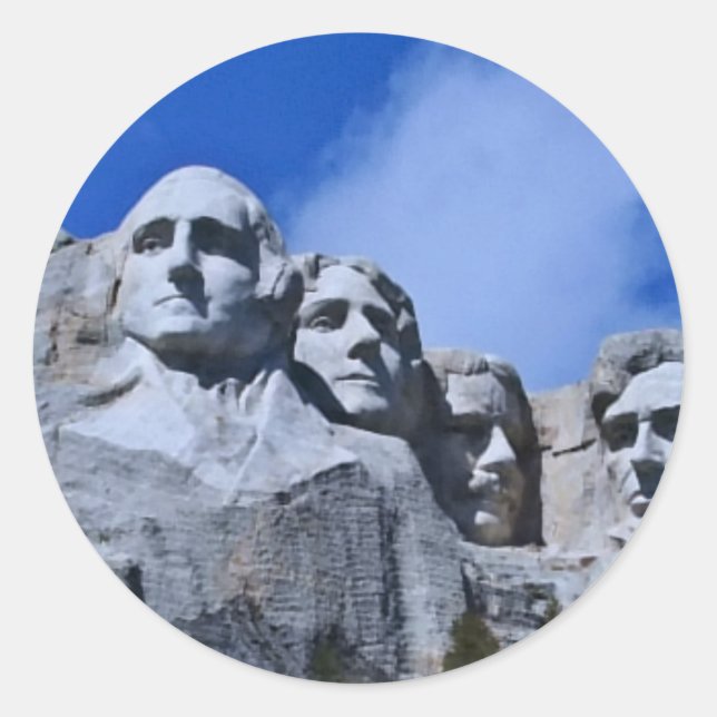 Sehenswürdigkeit Rushmore Runder Aufkleber (Vorderseite)