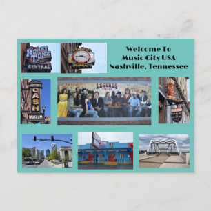 Sehenswürdigkeiten in Nashville, Tennessee Postkar Feiertagspostkarte