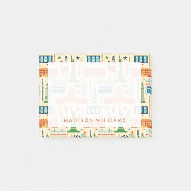 Sehenswürdigkeiten von USA Post-it Klebezettel (Vorderseite)