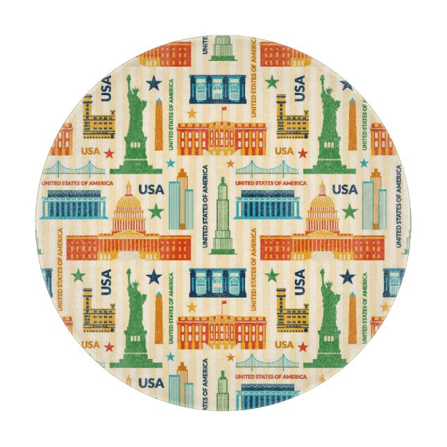 Sehenswürdigkeiten von USA Schneidebrett (Vorderseite)