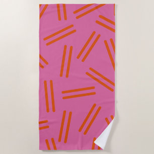 Sehr 80er Retro Muster in Hot Pink und Orange Strandtuch