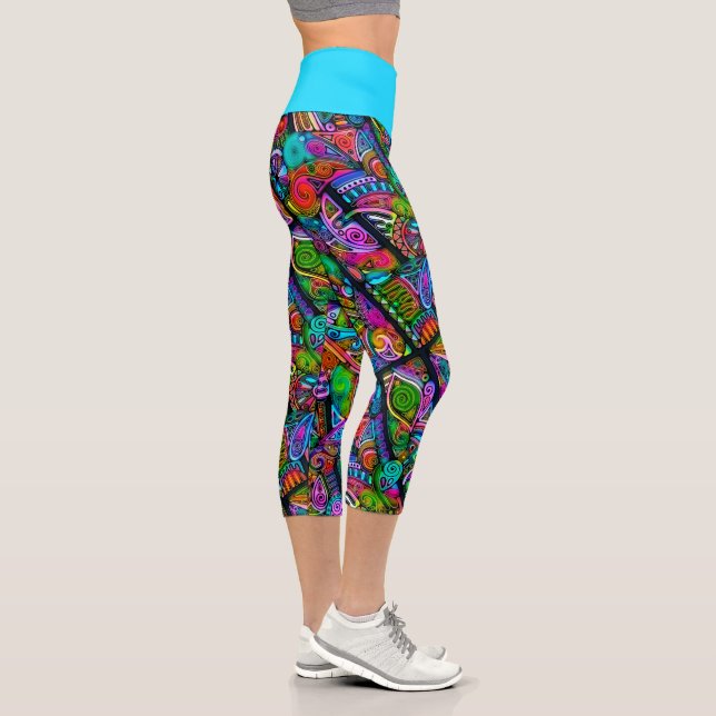 Sehr abstrakte Formen Art 10 Capri Leggings (Rechts)