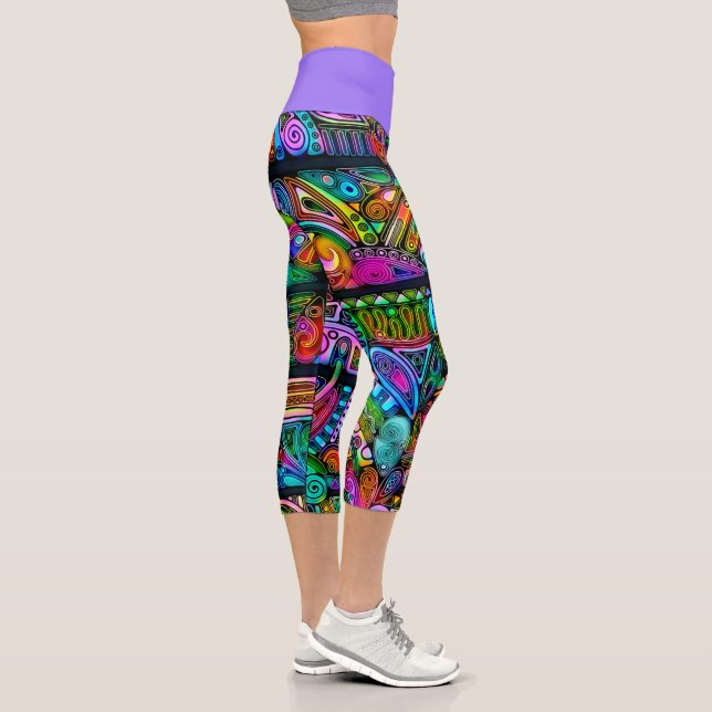 Sehr abstrakte Formen Art 10 Capri Leggings (Rechts)