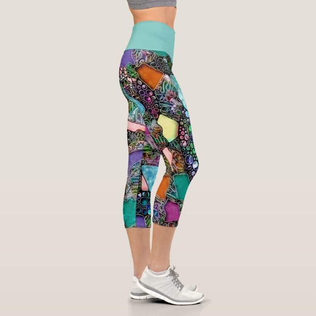 Sehr abstrakte Formen Art 11 Capri Leggings (Rechts)