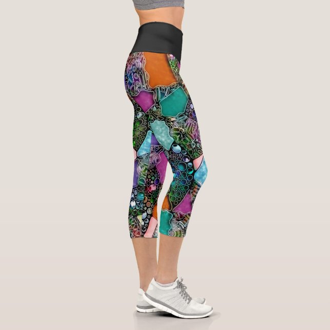 Sehr abstrakte Formen Art 11 Capri Leggings (Rechts)