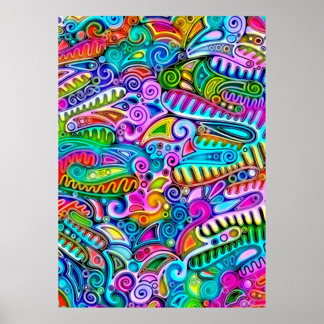 Sehr abstrakte Formen Art 9 Poster (Vorne)