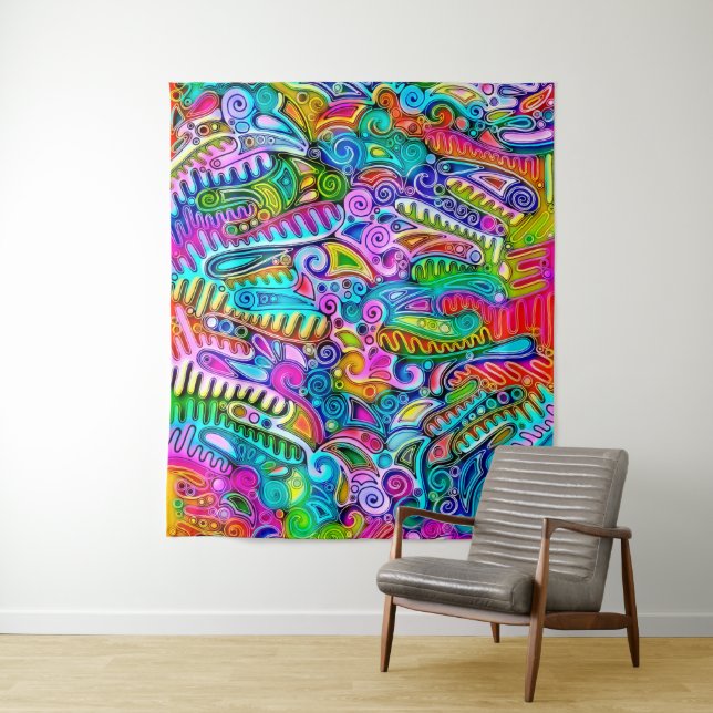 Sehr abstrakte Formen Art 9 Wandteppich (Beispiel)