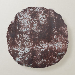 Sehr altes rostes Blech. Metalloberfläche Rundes Kissen