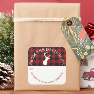 Sehr angenehm Kariert bis von der Geschenkmarke Quadratischer Aufkleber