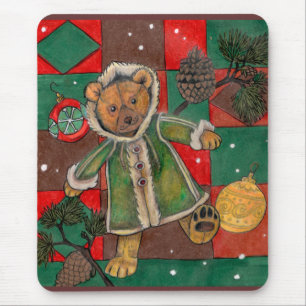 Sehr beiger Weihnachts-Teddy Mousepad