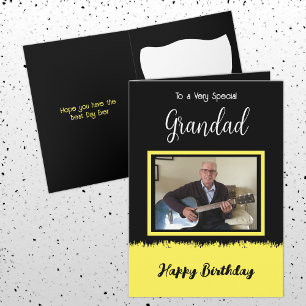 Sehr besondere Grandad zum Geburtstag schwarz gelb Karte