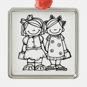 SEHR BESTE FREUNDINNEN UND ODER LIEBENDE SCHWESTER ORNAMENT AUS METALL