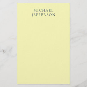 Sehr Blassgelbes Minimalistisches Einfaches Modern Briefpapier
