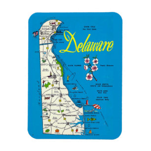 Sehr Blue Delaware Map Magnet