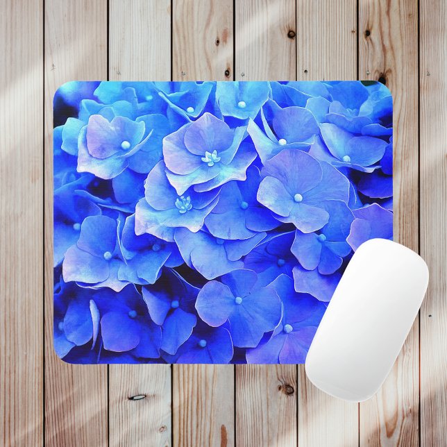Sehr Blue Hydrangeas Summer Floral Garden Mousepad (Von Creator hochgeladen)