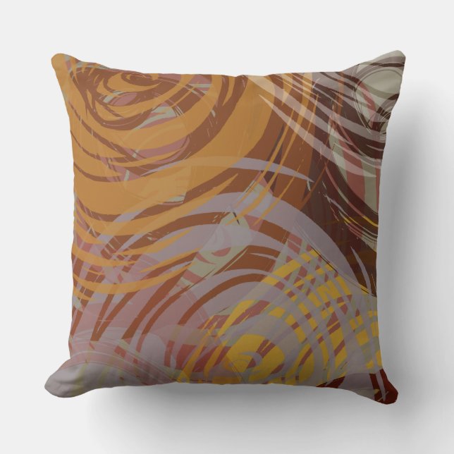 Sehr braune Tan SPIRAL DESIGN Retro-Kissen Kissen (Vorderseite)