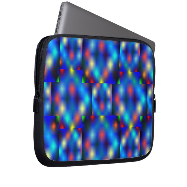 Sehr bunte Bilder, Distanzeffekt, dunkel. Laptopschutzhülle (Vorne Rechts)