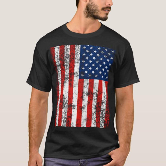 Sehr Cool beängstigende amerikanische Flagge T-Shirt (Vorderseite)