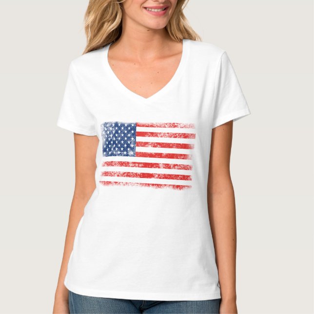 Sehr Cool beängstigende amerikanische Flagge T-Shirt (Vorderseite)