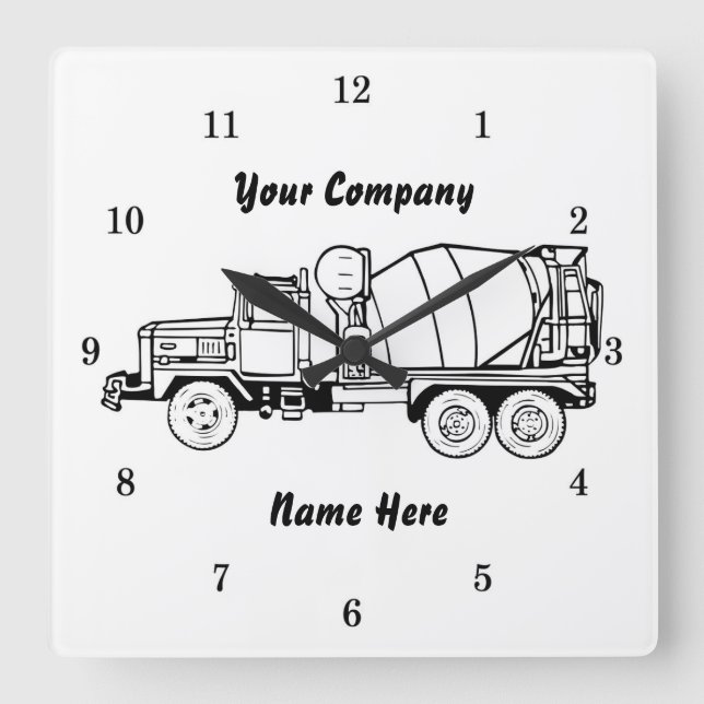 Sehr Cool, DASS SIE die Cement Company Wall Clock  Quadratische Wanduhr (Vorderseite)