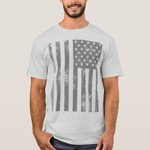 Sehr Cool erschütterte graue amerikanische Flagge T-Shirt