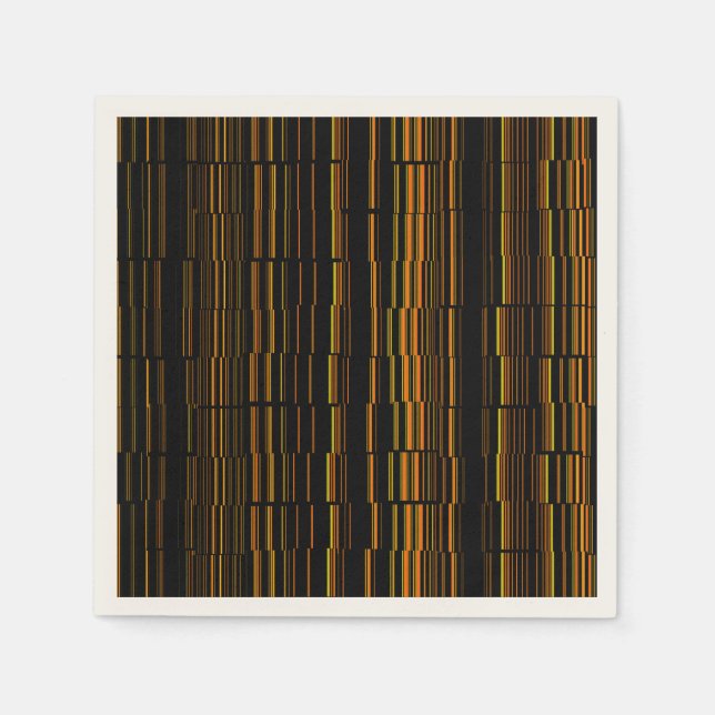 Sehr Cool, modern, orange gestreift Serviette (Vorderseite)