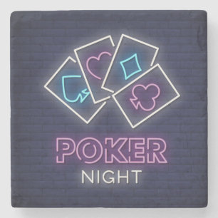 Sehr Cool und farbig simuliert Neon Poker Night Steinuntersetzer