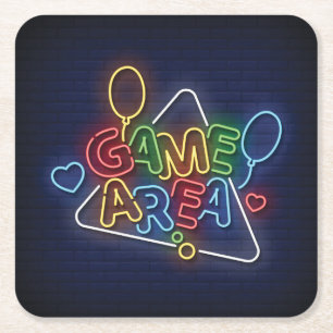 Sehr Cool und farblich simuliert Neon Sign Game Be Rechteckiger Pappuntersetzer