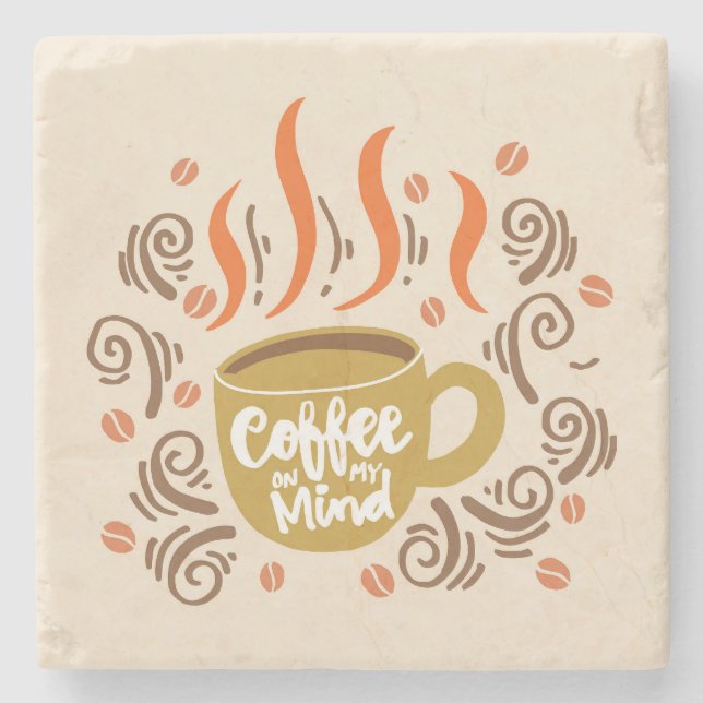 Sehr Cool und Süßer Kaffee oder Java Steinuntersetzer (Vorderseite)