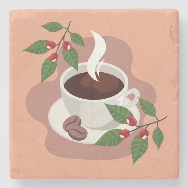 Sehr cool und süßer Kaffee oder Java Steinuntersetzer (Vorderseite)