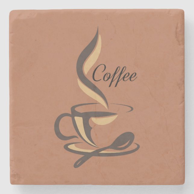 Sehr Cool und Süßer Kaffee oder Java Steinuntersetzer (Vorderseite)