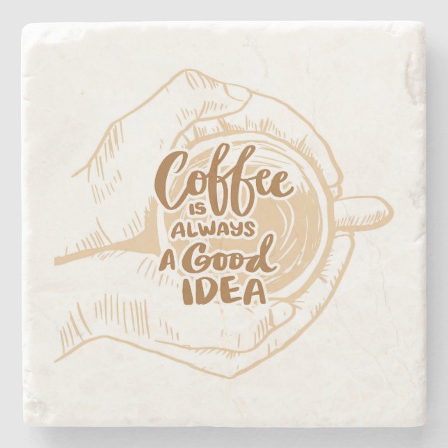 Sehr cool und süßer Kaffee oder Java Steinuntersetzer (Vorderseite)