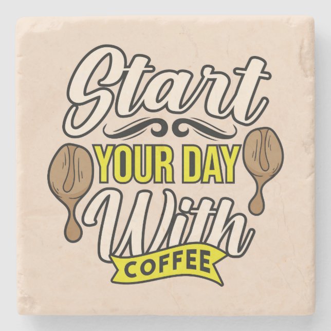 Sehr cool und süßer Kaffee oder Java Steinuntersetzer (Vorderseite)