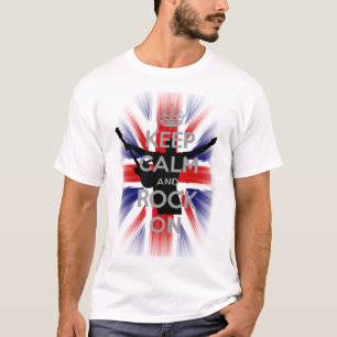 Sehr Coole britische Flagge Behielt Ruhe und Rock T-Shirt