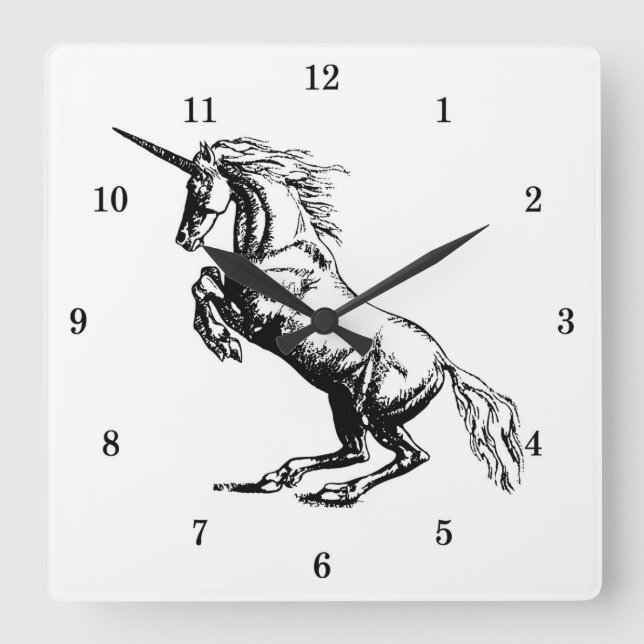 Sehr Coole Einhorn-Wall-Uhr Quadratische Wanduhr (Vorderseite)