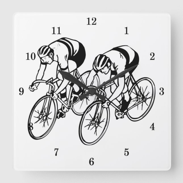 Sehr Coole Fahrradhalle Quadratische Wanduhr (Vorderseite)