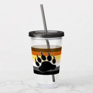 Sehr coole Gay Bear Pride Flag Bear Paw Acryltrinkbecher
