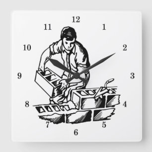 Sehr Coole Mauersteckuhr Quadratische Wanduhr