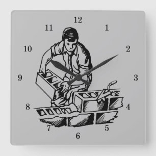 Sehr Coole Mauersteckuhr Quadratische Wanduhr