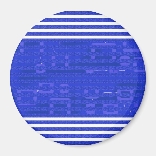Sehr Coole Streifen mit blauer Geometrie Magnet (Vorne)