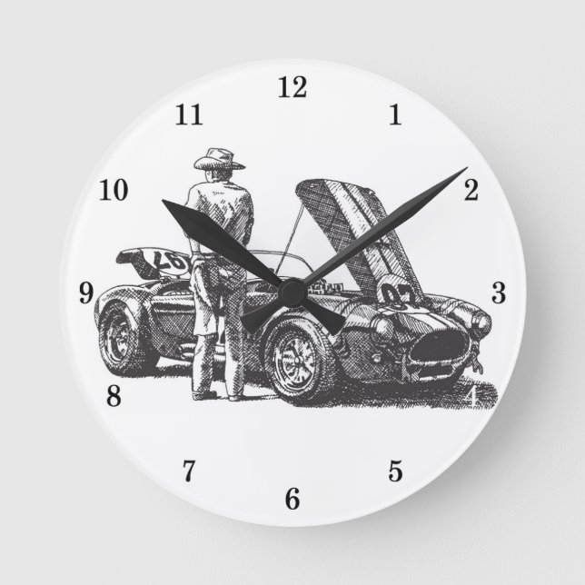 Sehr Coole Uhr an der Wand eines klassischen Autos (Vorderseite)