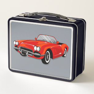 Sehr coole vintage Automobil Metall Lunchbox