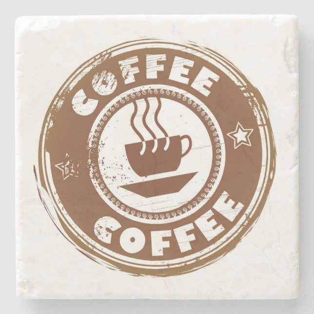 Sehr Cooler Abstrakter Coffee Design Stone Unterse Steinuntersetzer (Vorderseite)