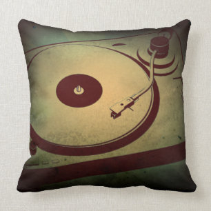 Sehr cooler Grunge Retro Plattenspieler Drehteller Kissen