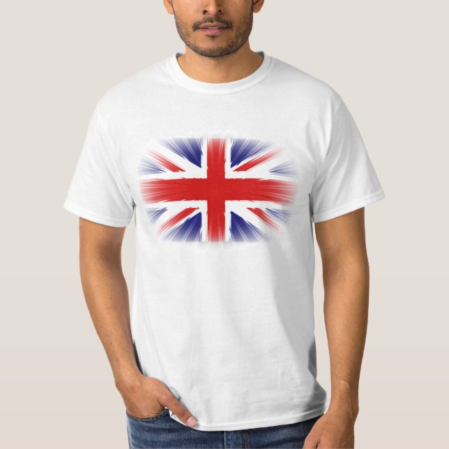 Sehr Cooler Sonnenbursteffekt U.K.-Flagge T-Shirt (Vorderseite)