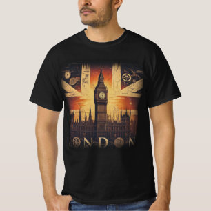 Sehr cooler Union Jack Steampunk Futuristic London T-Shirt