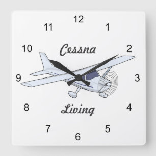 Sehr Cooles Cessna-Lebendflugzeug Quadratische Wanduhr