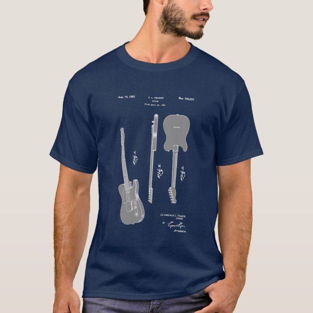 Sehr Cooles Elektrogitarrenpatent T-Shirt (Vorderseite)