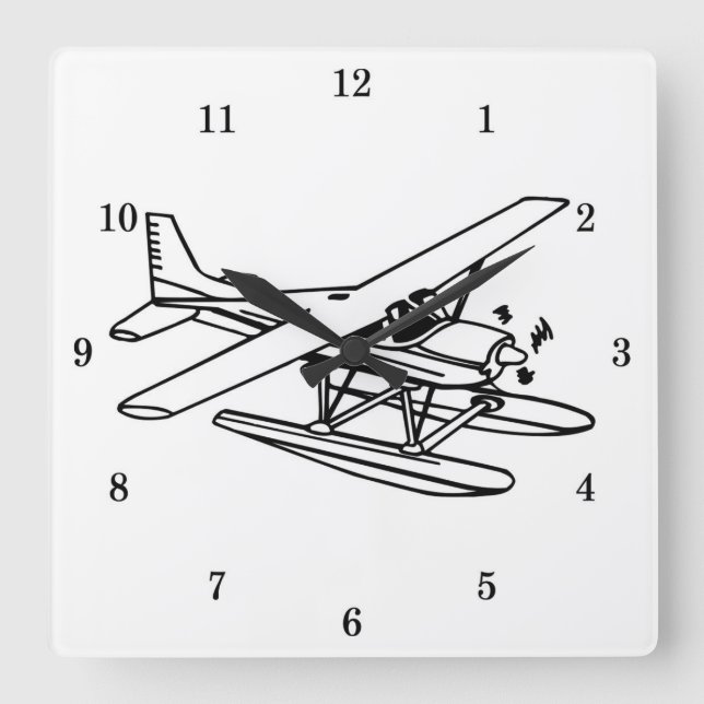 Sehr Cooles Flugzeug auf der Wandsperre Quadratische Wanduhr (Vorderseite)