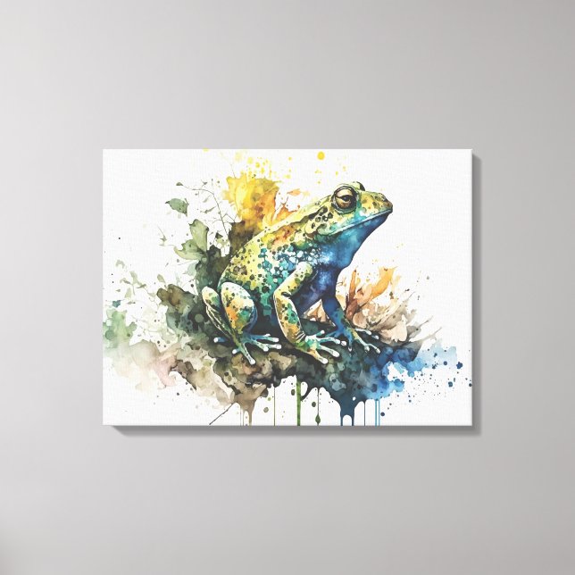 Sehr Cooles halbAbstraktes Froschgemälde Leinwanddruck (Vorderseite)